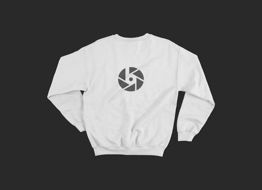 White sweater mockup with the logomark