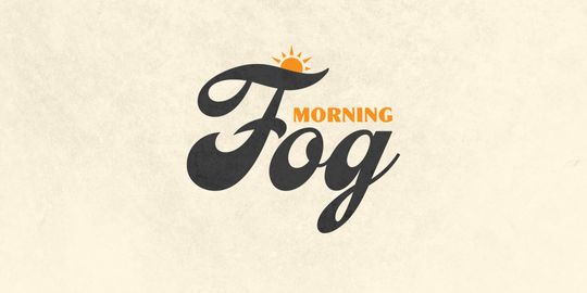 Morning Fog logo placed on a textured grain background