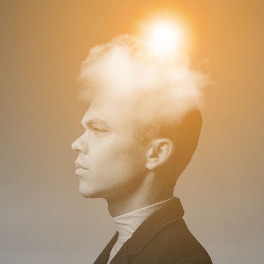 Morning Fog icon illustrated as a portrait of a man with a sun and cloud resting above his head